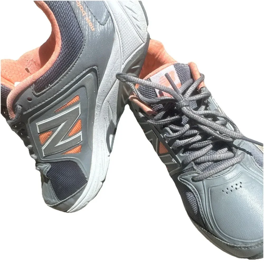 New Balance 847v3 Women’s Size 7 Gray Coral Orange Walking Running Shoes